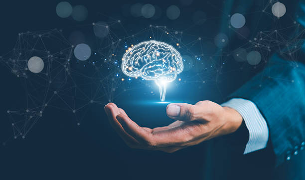 istock Brain inside the hands of the businessman. Human head and brain.Deep learning , Machine learning and artificial intelligence , AI Technology, thinking concept.The concept of the business idea. 2248445901