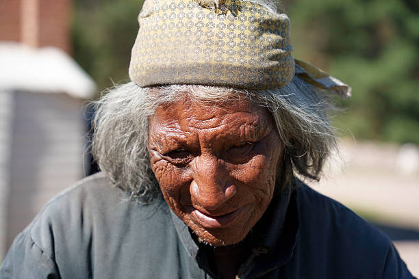 Blind Elderly Tarahumara Man in Samachique, Chihuahua, Mexico