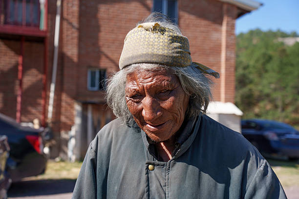 Blind Elderly Tarahumara Man in Samachique, Chihuahua, Mexico