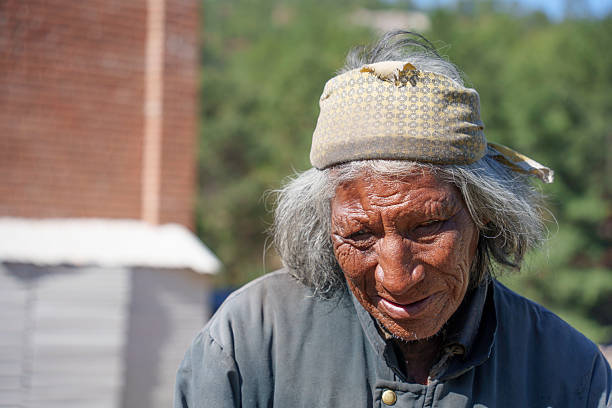 Blind Elderly Tarahumara Man in Samachique, Chihuahua, Mexico