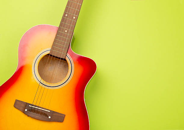 Guitar Play Music, classic guitar indoors, studio shot, close up, copy space