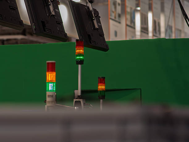 istock Industrial Alert Signal Lights in a Factory Setting 2248449298