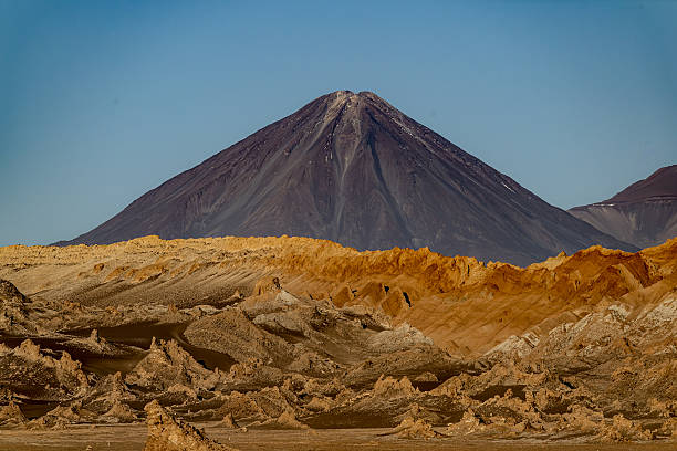 Licancabur is a stratovolcano in the borden of Chile and Bolivia.  It is 8,916 meters (19,409 feet) high.