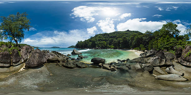 istock Rocky coastal scene with emerald waters. Mahe, Seychelles. 2248457783
