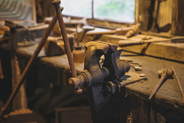 A workshop building with tools for making old wooden boats. in Tromsø, Troms, Norway