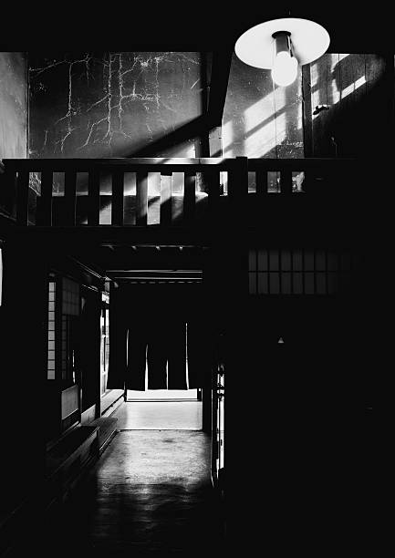 istock Dimly lit hallway features a traditional Japanese residence. 2248462715