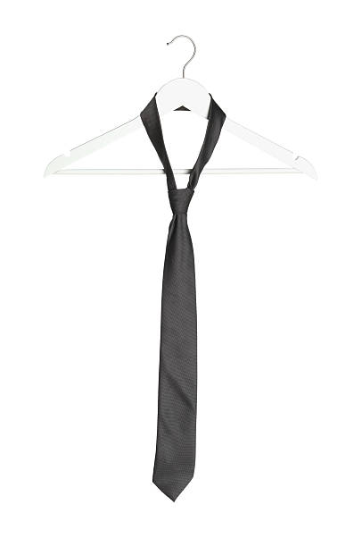 istock Hanger with grey necktie isolated on white 2248469343