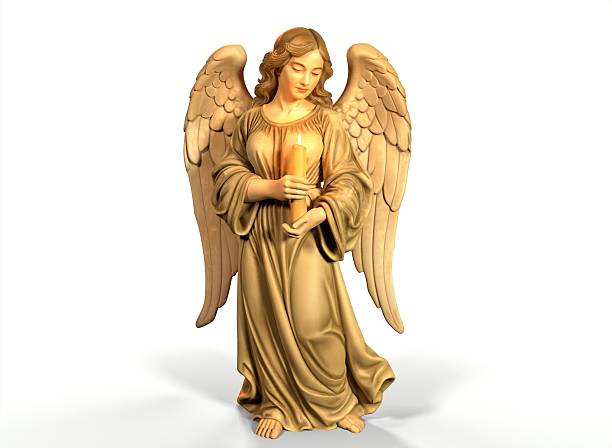 An angel with a candle for Christmas 3d-rendering.