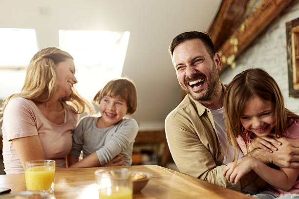 istock Cheerful family having fun together at home. 2248477277