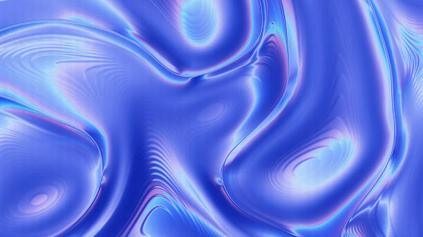 istock Holographic Liquid Gradient Background – Abstract Iridescent Flow in Blue and Neon Light 2248477345