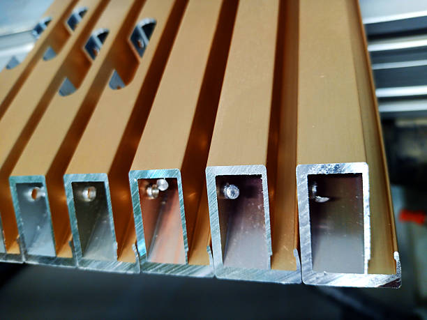 istock 45-degree aluminum facade profile in production 2248482776