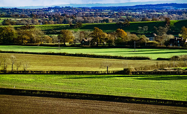 istock Hanbury Worcestershire Landscape summer farmland agriculture fields view looking down 2248483290
