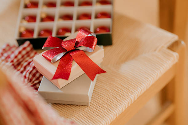 Golden decorative gift boxes for a birthday, or holiday themes