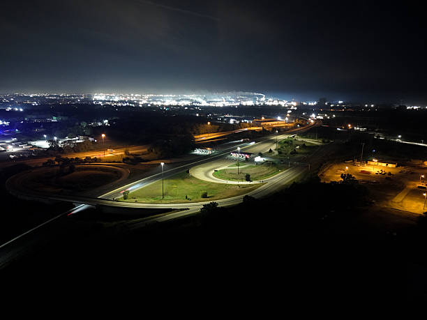 istock City lights shimmer below as seen from a high observation point at night 2248486286