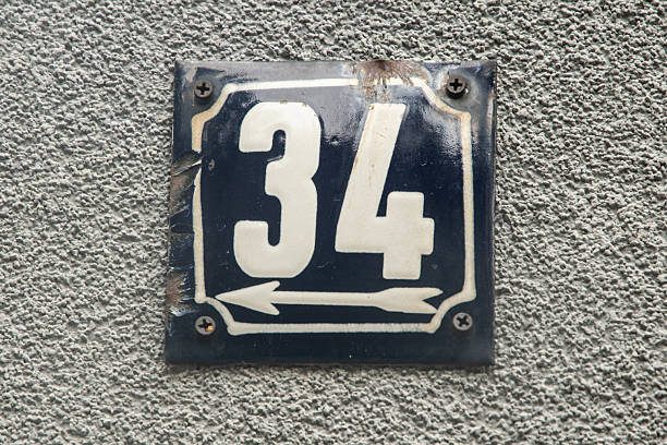 istock Vintage House Number Plate 34 2248487204