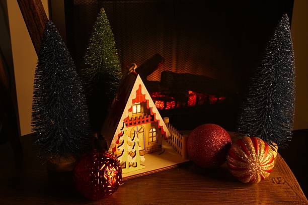 istock Christmas decorations next to the fireplace 2248489973