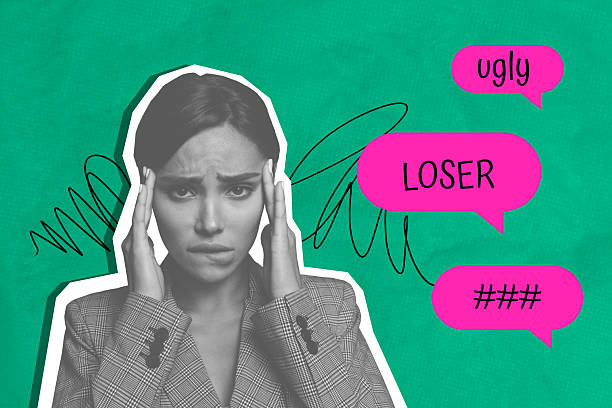 istock Sketch image trend artwork montage photo collage of young lady stress headache loser problem victim hate domestic violence collage bully 2248496110