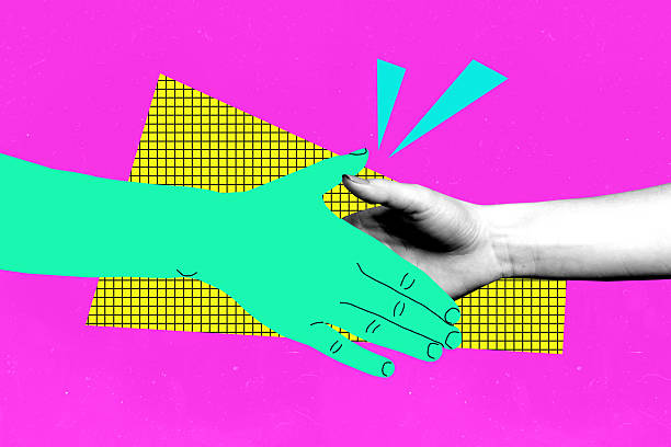 istock Banner sketch collage of business people handshake gesture approval project development success colleagues cooperation support 2248497743