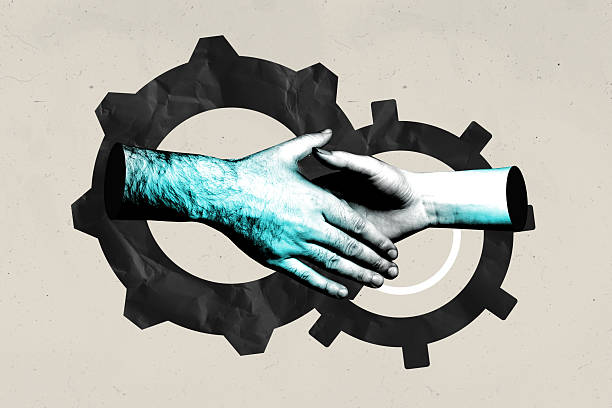 istock Image full pop trend collage of human business partners hands approval gesture gearwheel optimization settings approval project 2248497748