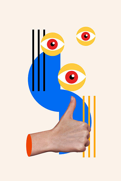 Creative retro 3d magazine collage image of hands show like eyeball stare third esoteric eyesight jewish control espionage.
