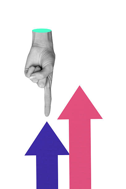 istock Creative composite sketch design collage of body fragment hand gesture finger point touch arrow up target goal trade success business 2248498085