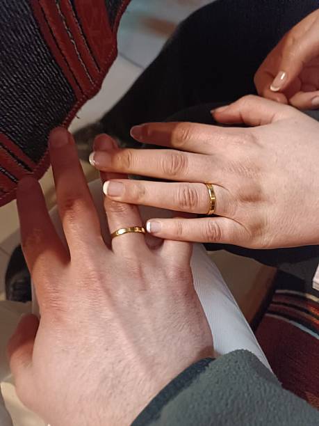 istock Closeup Of Wedding Couples Hands And Rings 2248506937