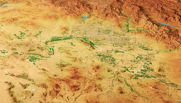 istock Maricopa County AZ Satellite Landscape View 3D Render Color 2248509415