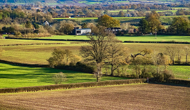 istock Hanbury Worcestershire Landscape summer farmland agriculture fields view looking down 2248516977