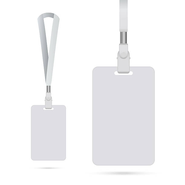 istock Blank ID Badge with Lanyard – Corporate Name Tag, Employee Access Card RFID Holder, Event Pass, Office Identification Badge Template Vector Illustration 2248524777