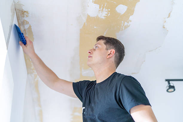 istock Handyman Man wallpapering working with tools - DIY home work concept 2248530716