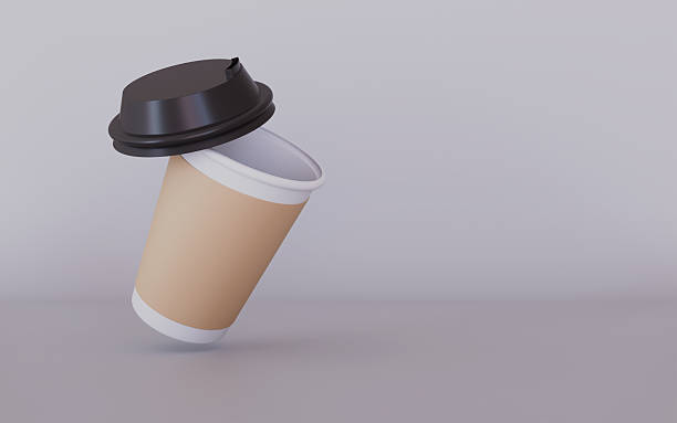 istock Paper coffee cup with white lid on pastel color background 2248531870