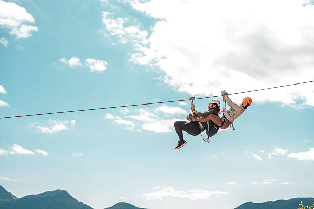 istock Realms Thrill-seekers Zipline Above Mountain Finding Exhilaration In High-altitude Descents 2248536477