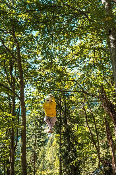 istock Young Adventurer Discovering The Serenity Of Ziplining Through A Tranquil Forest 2248536489
