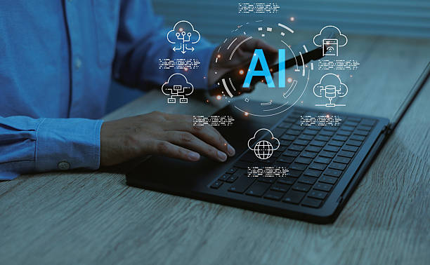 istock Person working on laptop and mobile phone with floating AI cloud computing representing automation, data processing, digital innovation, machine learning, Concept modern technology intelligent systems 2248539384