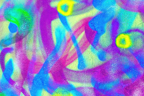 istock Vibrant Abstract Pattern in Neon Blue, Purple, Yellow with 80s Acid Style 2248541705