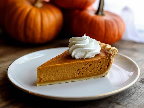 istock Pumpkin pie slice with whipped cream. 2248545589