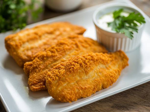istock Crispy Breaded Fish Fillets with Dipping Sauce 2248545656