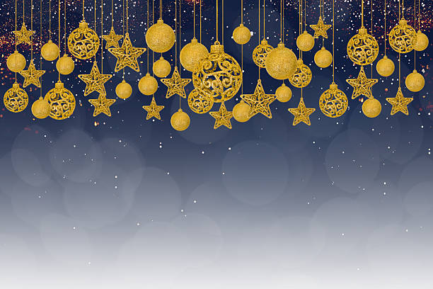 istock Christmas background with stars and balls 2248546542