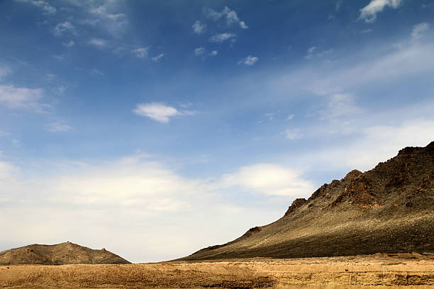 Desert with mountains. Panorama of a desert in Afghanistan with mountains in the background