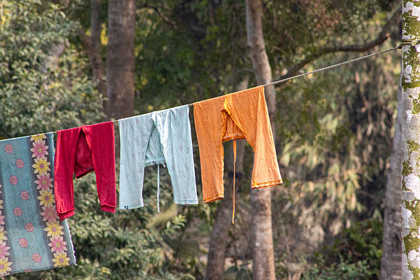 istock multicoloured washing hanging on a clothes line with jungle trees in the background 2248551917