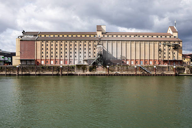 istock Large industrial warehouse by the River Rhine 2248552370