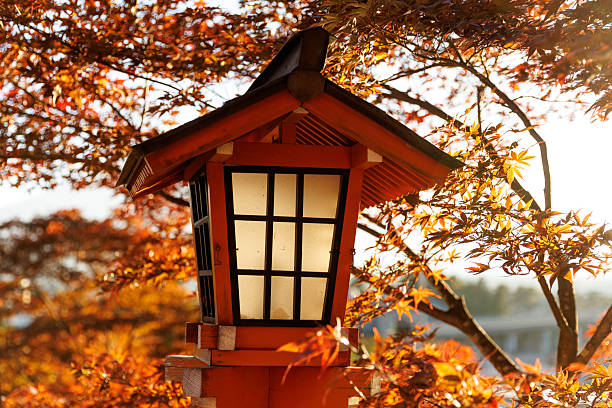 istock Red Wooden Lantern Among Autumn Leaves 2248552567