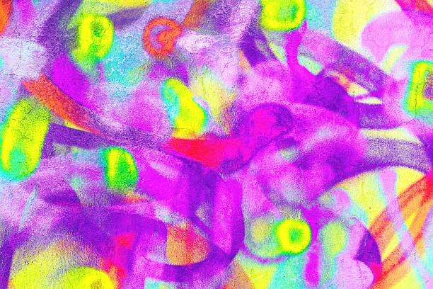 istock Vibrant Abstract Spray Paint Graffiti in Neon 80s Acid Aesthetic 2248552727