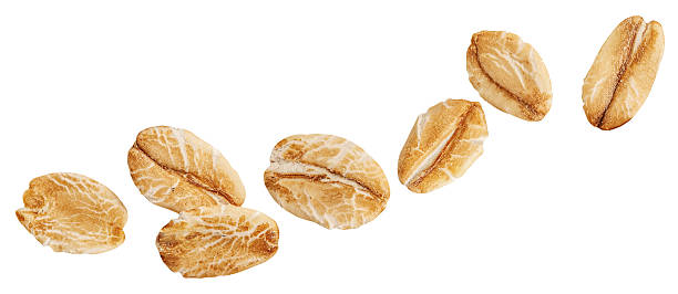 istock  Levitating oats isolated on white background. Flying oat meals in the air. Rolled oats  explotion. 2248556769