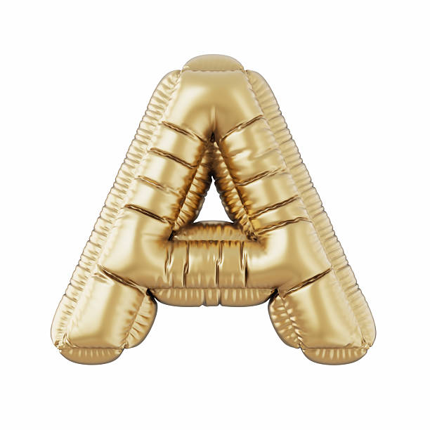 istock Gold Colored Letter A Balloon Isolated On White Background 2248557256
