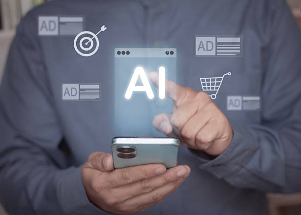 istock AI-driven advertising, media or online business targeting, using smart marketing technology, with a man using a smartphone displaying AI icons and accompanying graphics. 2248558402