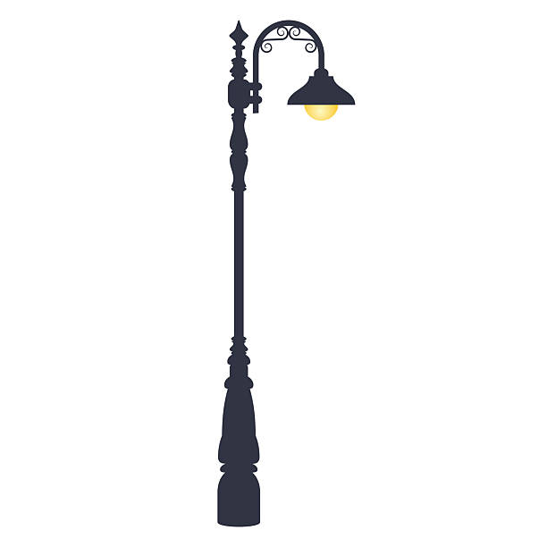 Retro vintage style street light pole, vector illustration design