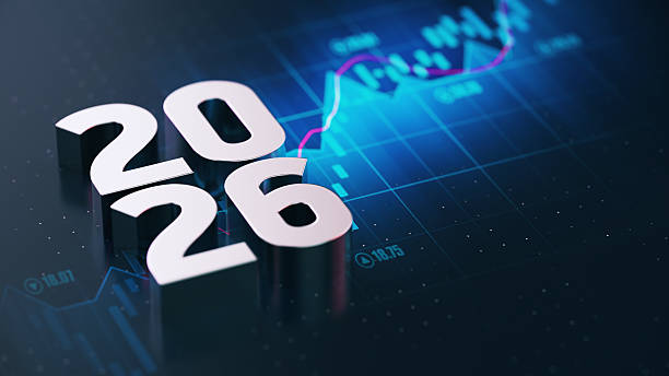 Metallic 2026 Written Over Financial Chart Background