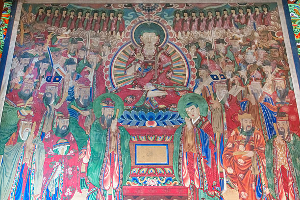 Buddhist painting at Cheonchuksa Temple in Seoul, South Korea.
