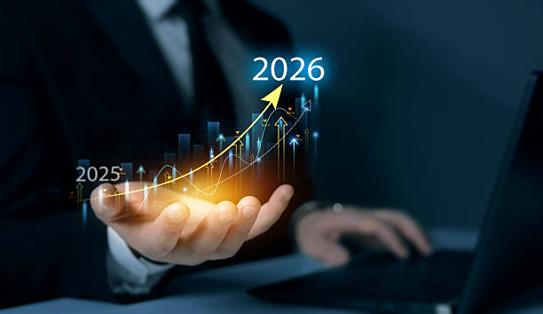 istock Growth graph a year 2026 of business and data analysis. Development to success in year 2026. 2248570639